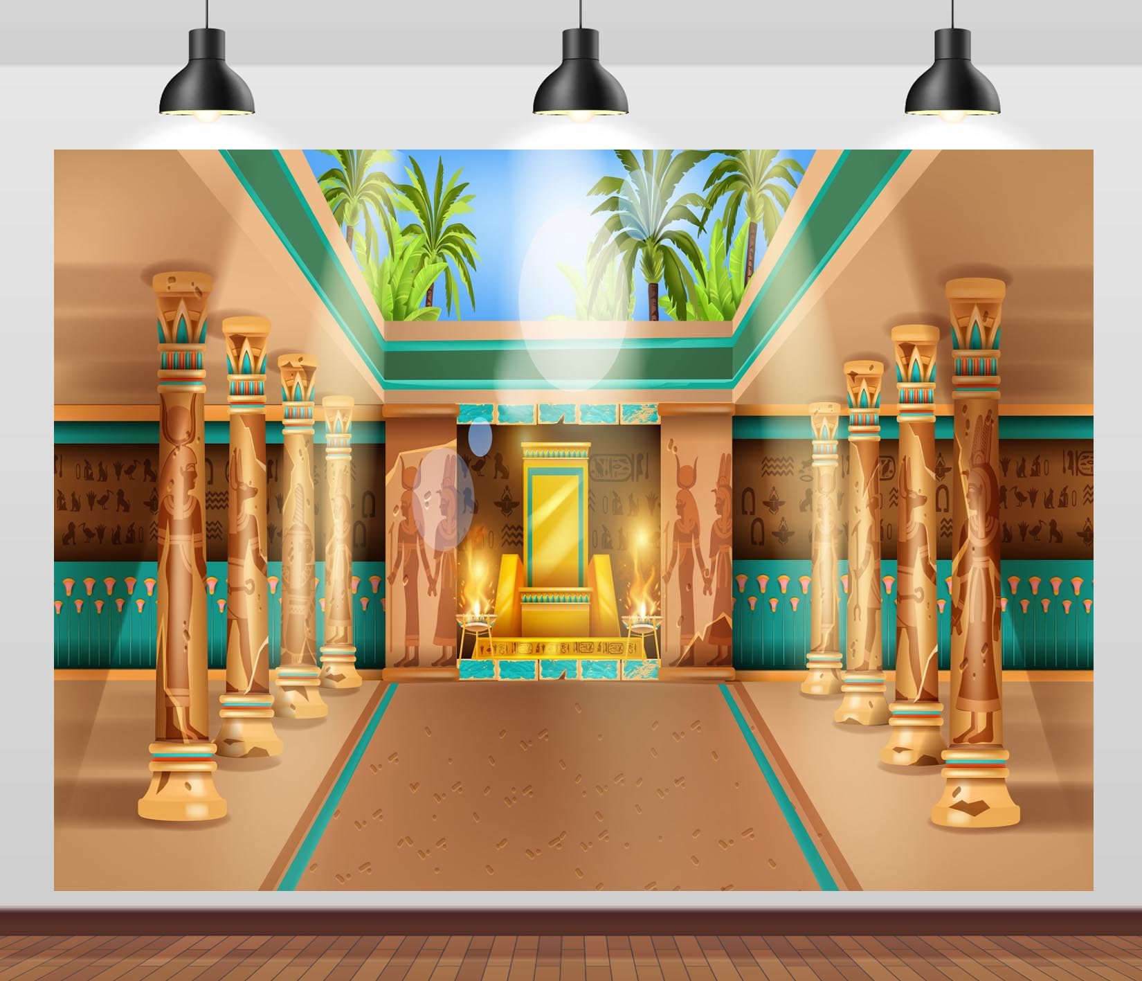 CORFOTO 15x10ft Fabric Egypt Temple Interior Backdrop Egypt Theme Photography Background Ancient Egypt Palace Background Children Adults Birthday
