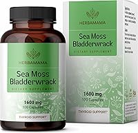 Vista 1 de HERBAMAMA Sea Moss Capsules - Sea Moss Bladderwrack Supplement for Immunity, Thyroid, Digestive Health & Joint Support - Organic Irish Sea Moss