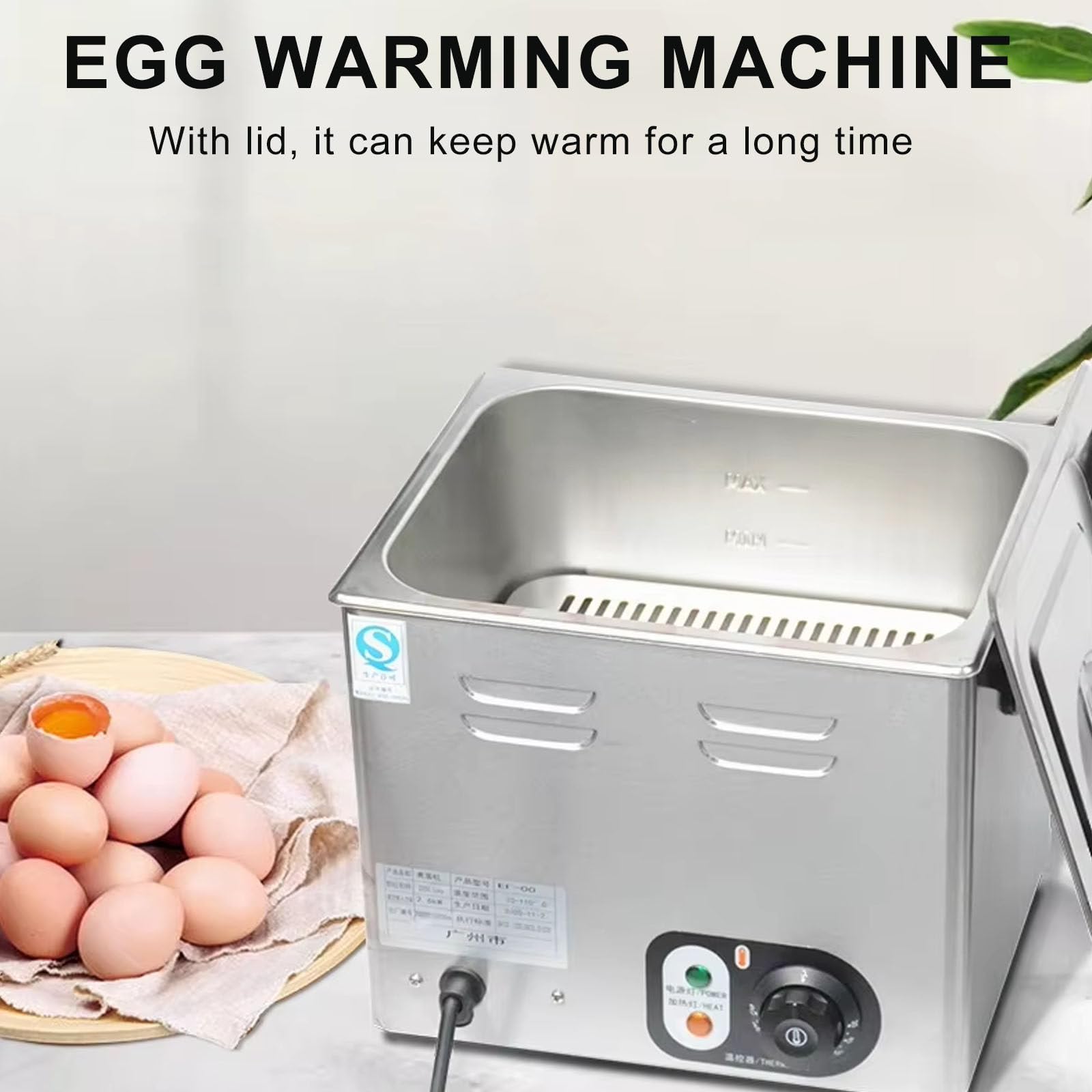 Cuociuova Hot Spring Commerciale Da 2600 W, 60 Pezzi Di Grande Capacità, Cuociuova Automatico Per Ristorante Vaporiera, Cuociuova Rapido 30-110℃, Macchina Per Uova Hot Spring,220V
