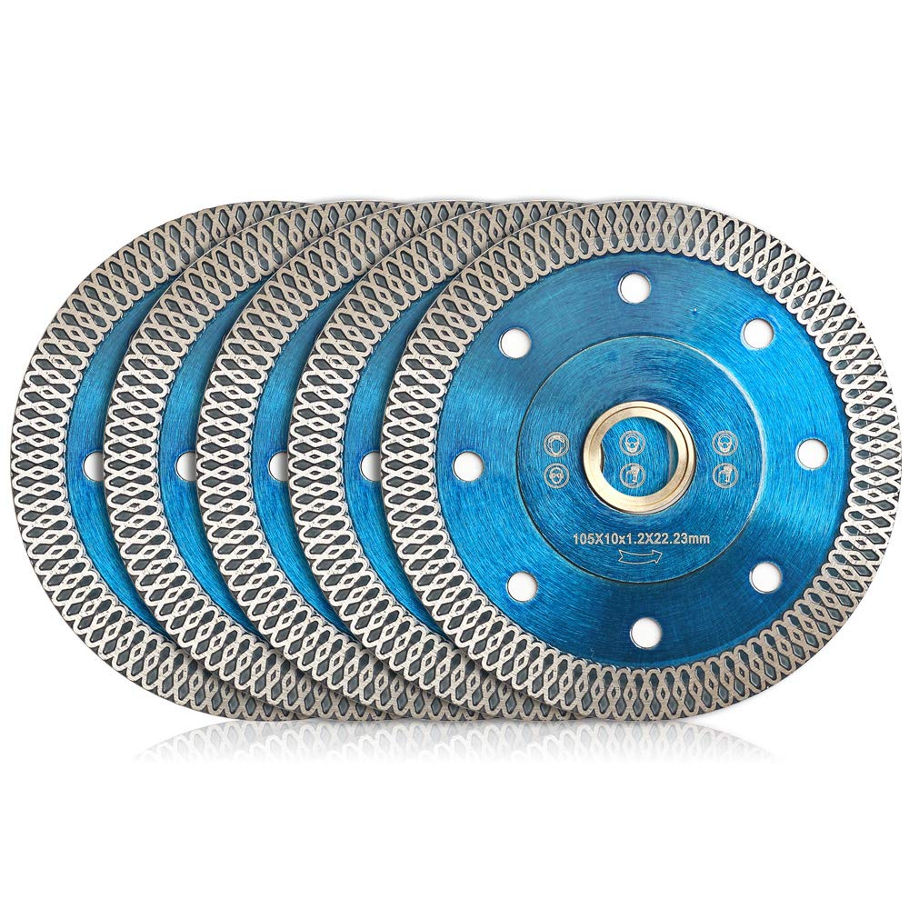 5Pcs/Lot 4" Super Thin Diamond Saw Blade Porcelain Tile Blade for Granite Marble Ceramic Wet or Dry Cutting (4"-5)
