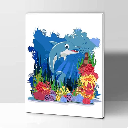 SYNHOK Pintura por números para adultos y niños principiantes kit de pintura acrílica para decoración de habitación regalo ideal de 12 x 16 pulgadas