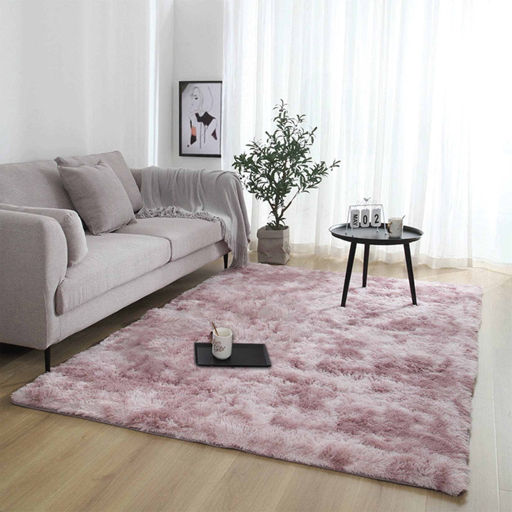Tapis antiderapant en peluche epaisse pour securiser le salon