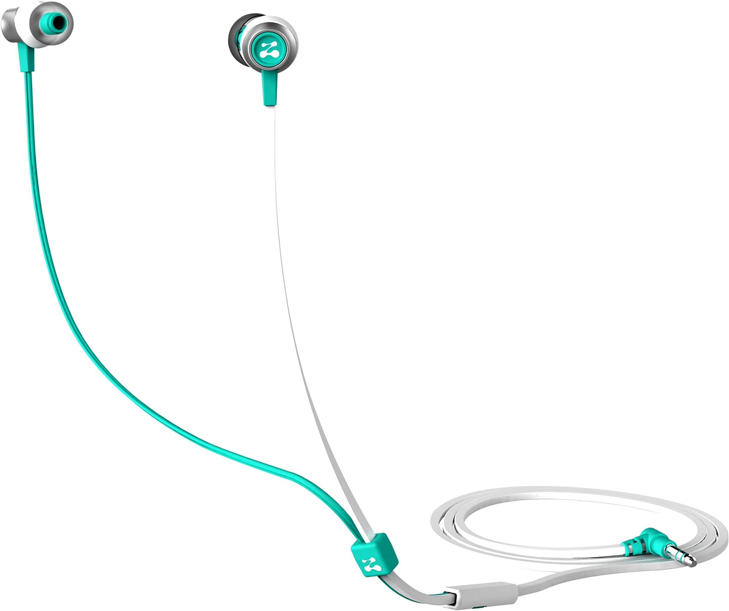 Zipbuds Slide Sport Earbuds with Mic, White Sea