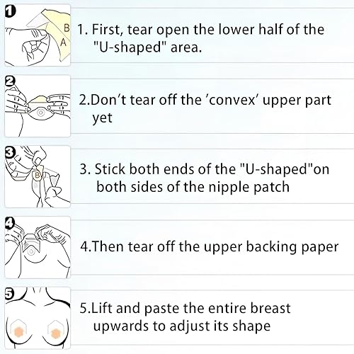 Miniatura 3 de 10 cintas adhesivas para pechos, cinta de levantamiento de senos para senos grandes, cinta invisible para copa A-D, Transparente