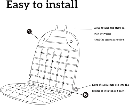 Miniatura 5 de Usoway Heated Seat Covers, 2 Temperatures Settings Heated Seat Cushion Durable Black