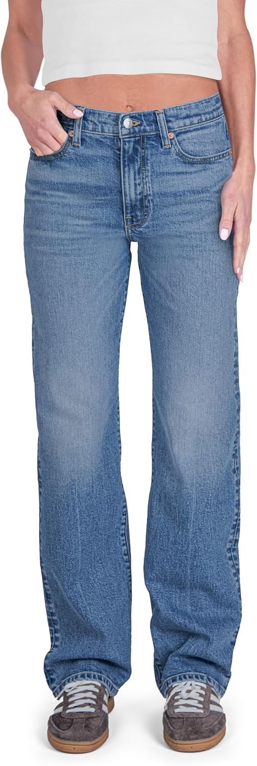 Women's Mid Rise Regular Straight Jeans Classic Pants