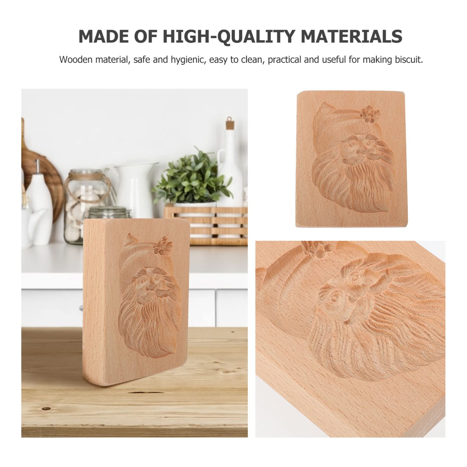 Amosfun 3 Pièces emporte-pièce en bois fondant maison diplômé Pâtisserie empreneurs à biscuits gâteau emporte piece pere noel moule gateau noel moule de Noël sur le thème de noël