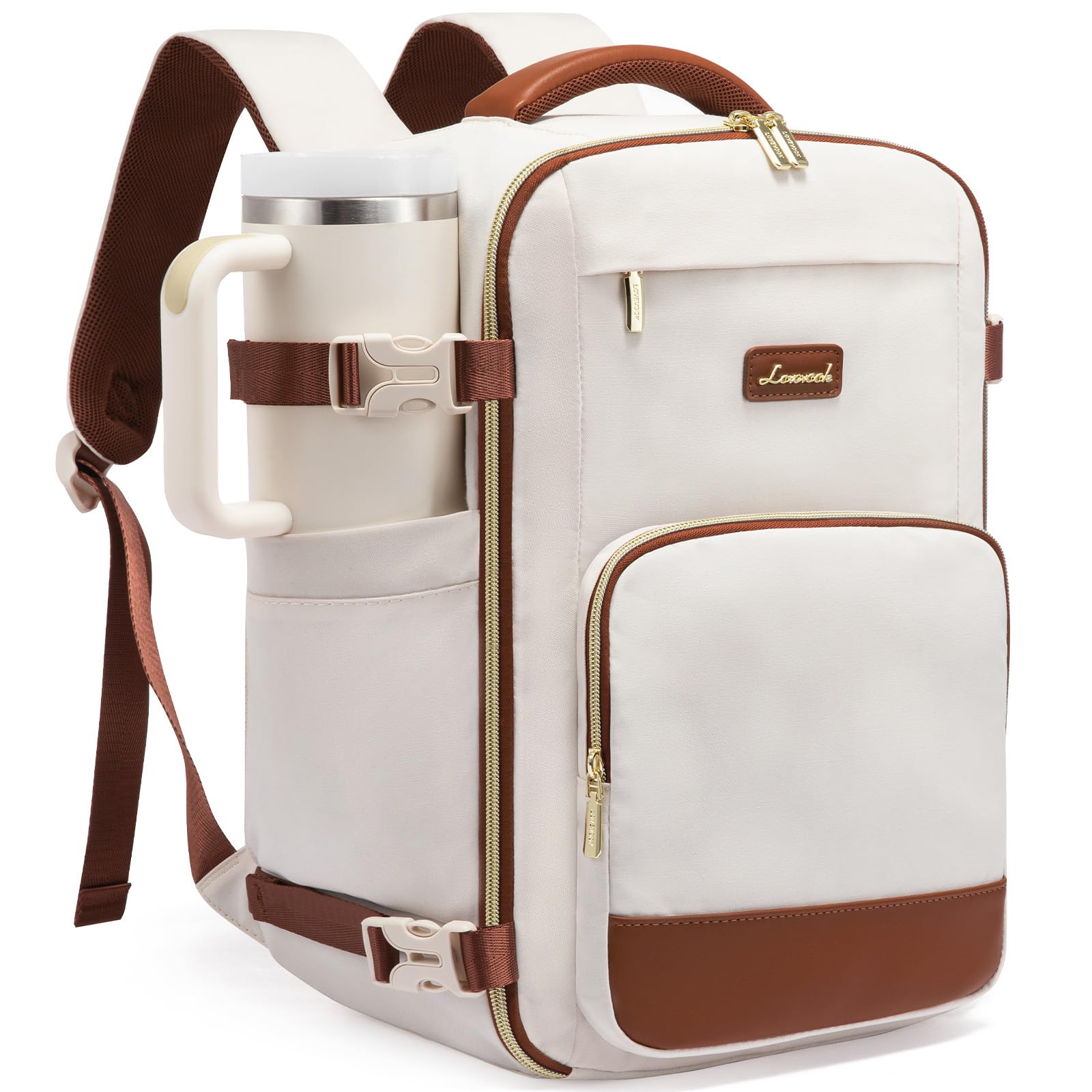 LOVEVOOK Handgepäck Rucksack, Rucksack Handgepäck Flugzeug, Groß Reiserucksack Damen Spritzwasserfest, Travel Backpack für Reise und Business, Urlaub Must Haves
