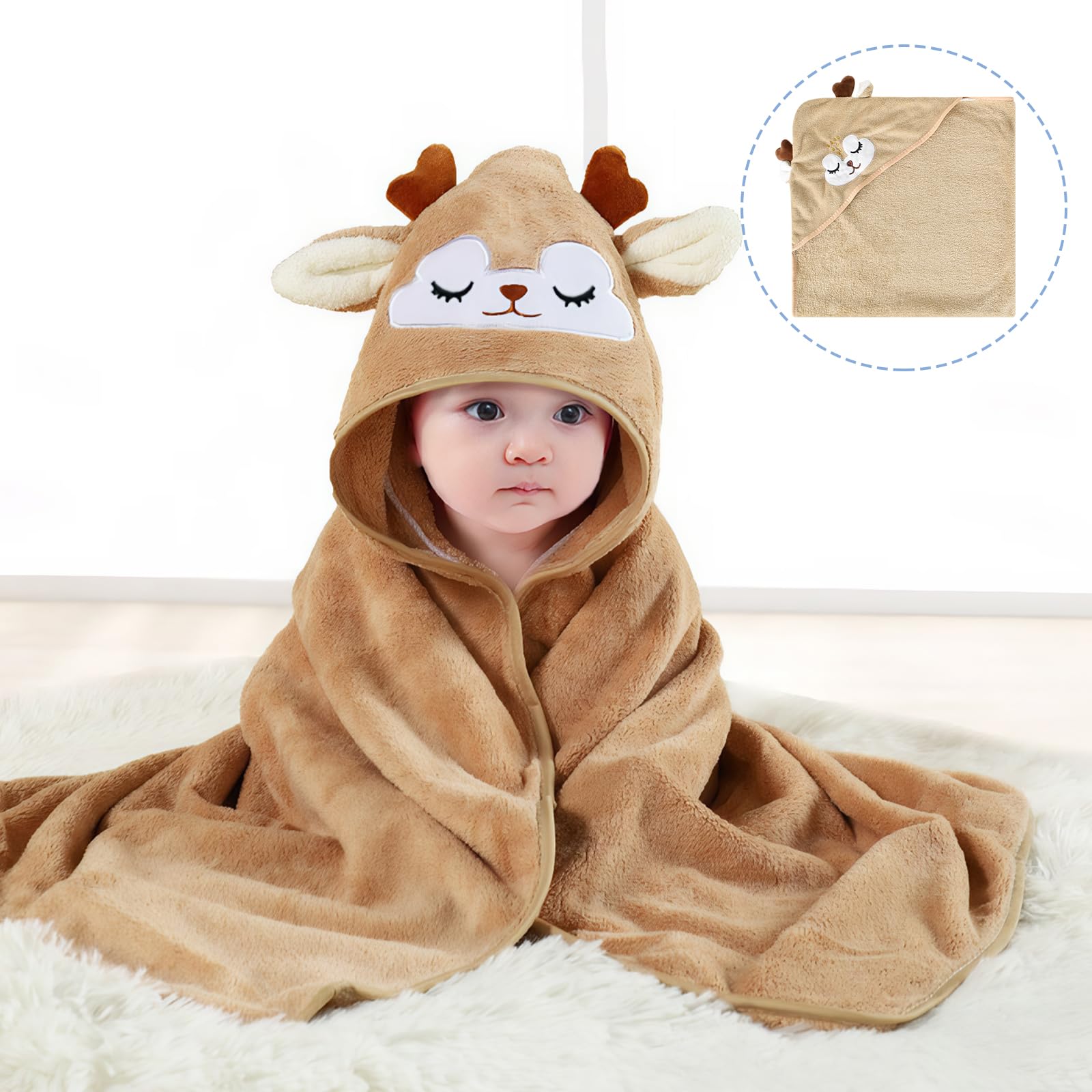 Bitong Serviette De Bain Capuche Bébé, Cape De Bain Bébé À Capuche