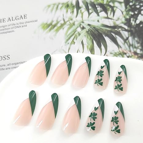 🍀 St. Patrick's Day Nails: Shamrock Press-On Manicure