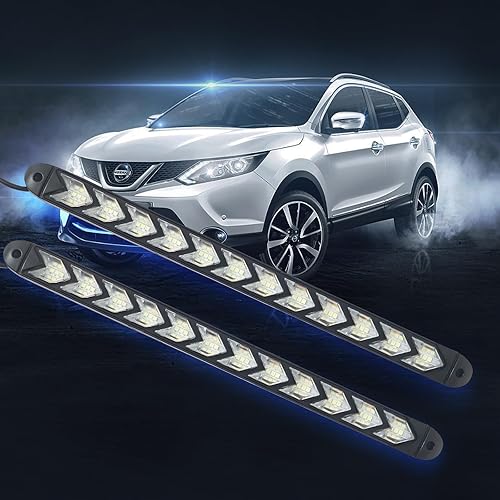 12 tiras LED de flecha DRL Switchback - Luces de circulación diurna ámbar blanco - Señal de giro secuencial de flujo dinámico de 12 V - LED disponible en Yaxa Peru