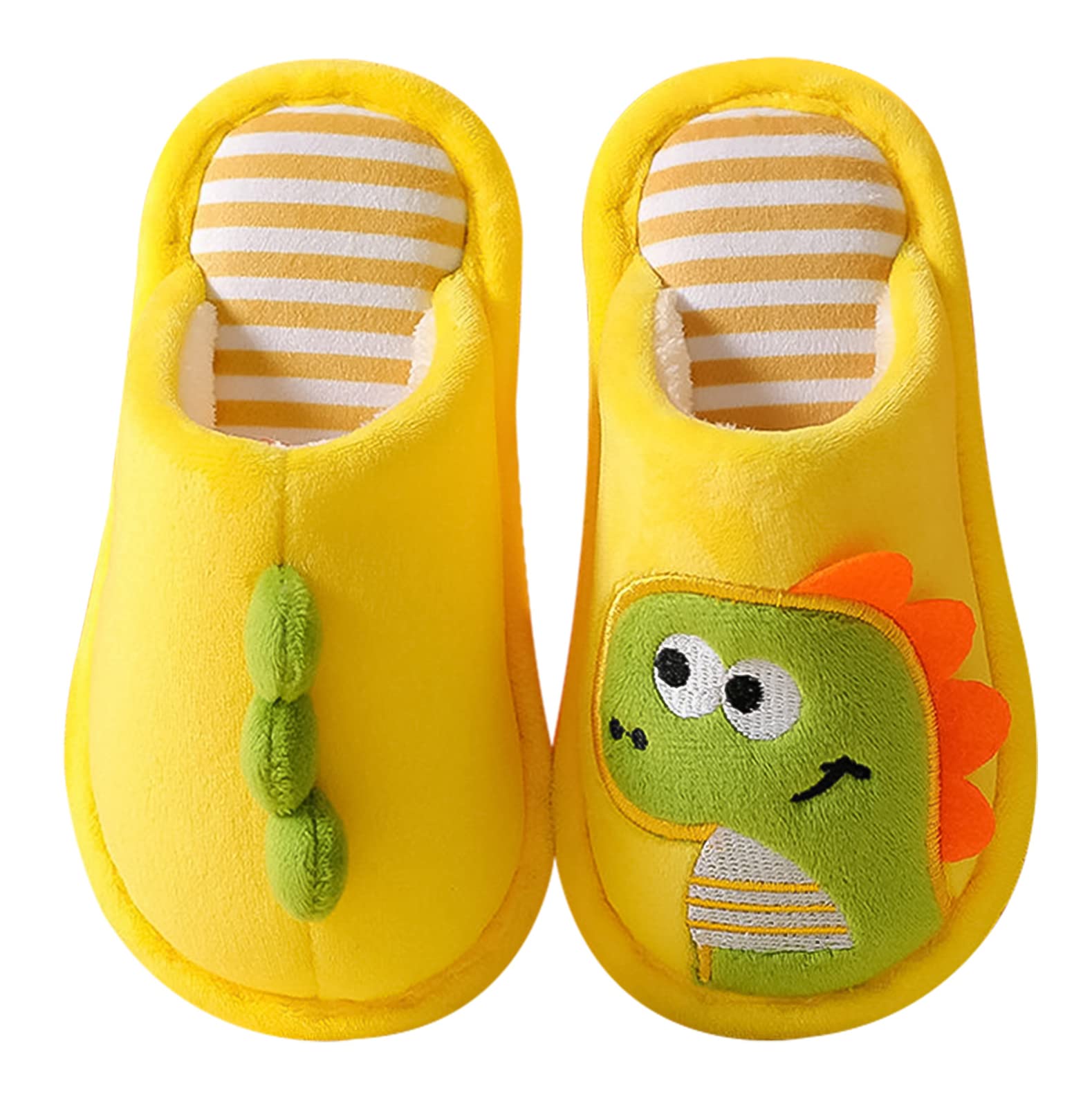 MaeauToddler House Slippers Boys Girls Dinosaur Open Toe Shoes Cotton Linen Indoor Outdoor Home Slippers Non-Slip House Shoes