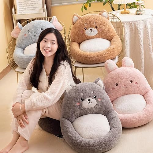 Miniatura 7 de Cojines Kawaii para silla de interiores, cómodos cojines de felpa con respaldo, cojín antideslizante para silla de oficina, cojín tatami para silla