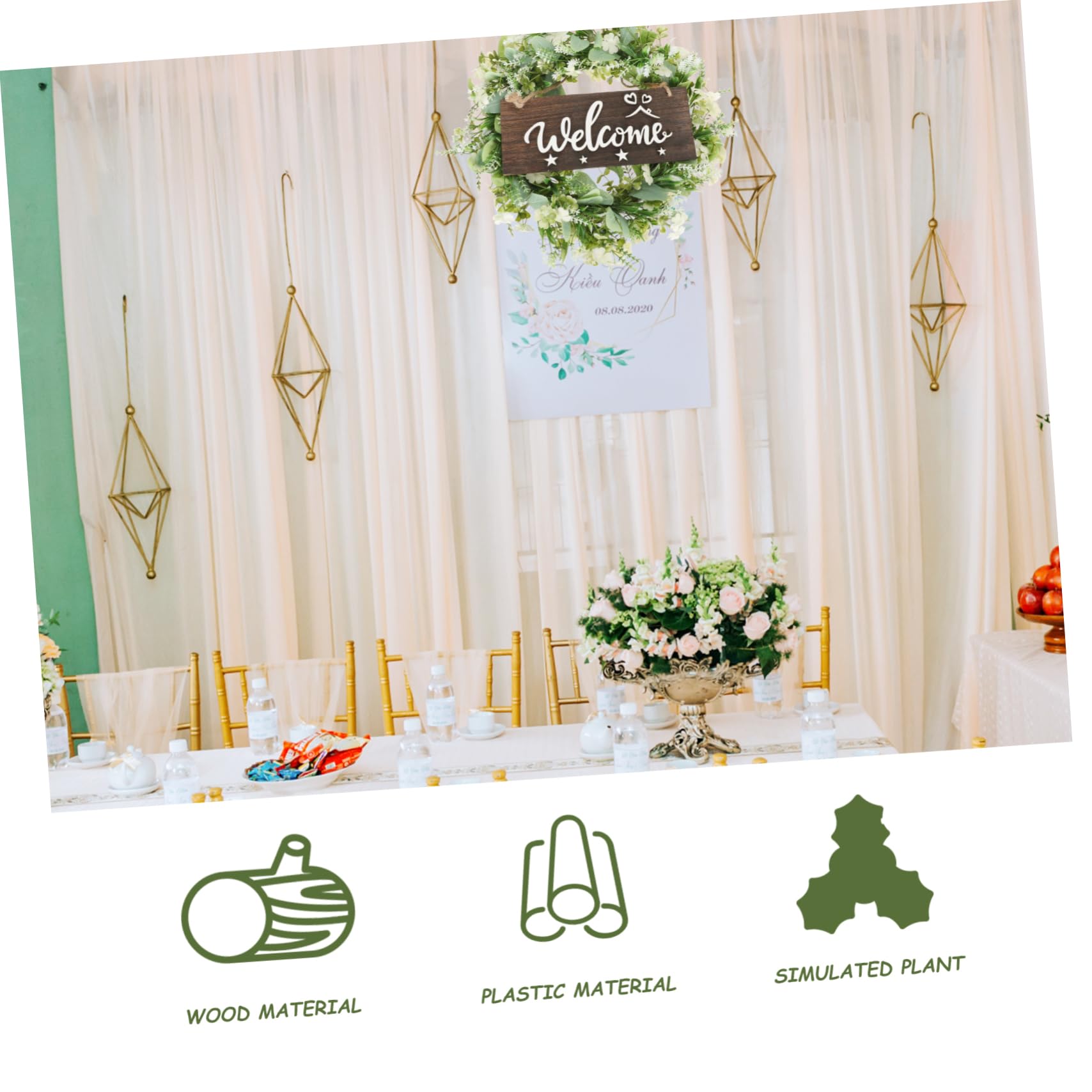 TOPBATHY 2 Piezas Guirnalda Artificial Coronas Decoración De La Puerta De Puerta De Primavera Verano Guirnalda De Eucalipto Muro Decoración De Otoño Aire El Plastico Green