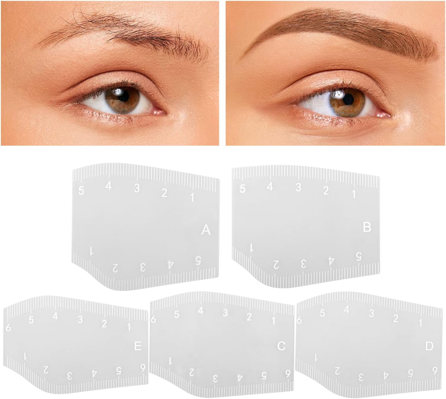 Brow Mapping Kit,Reusable Guide - Transparent Eyebrow Shaping Ruler - for Women Men Brides Artist Daily Home Travel Makeup Grooming Salon Party Wedding Photoshoot Party