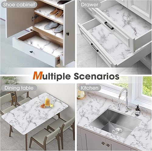 Miniatura 8 de Revestimiento de cajones y estantes para gabinete de cocina forro de nevera no adhesivo, lavable, reutilizable, fácil de limpiar, forro de agarre