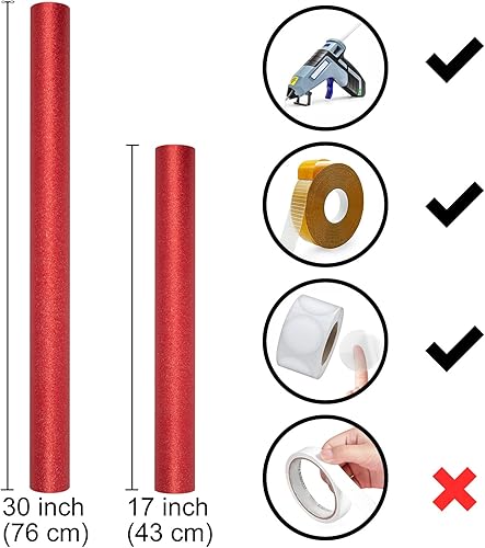 Miniatura 7 de Homeral Mini rollo de papel de regalo, 46.8 pies cuadrados (17 pulgadas x 32.8 pies), color sólido con brillo rojo brillante para Navidad,