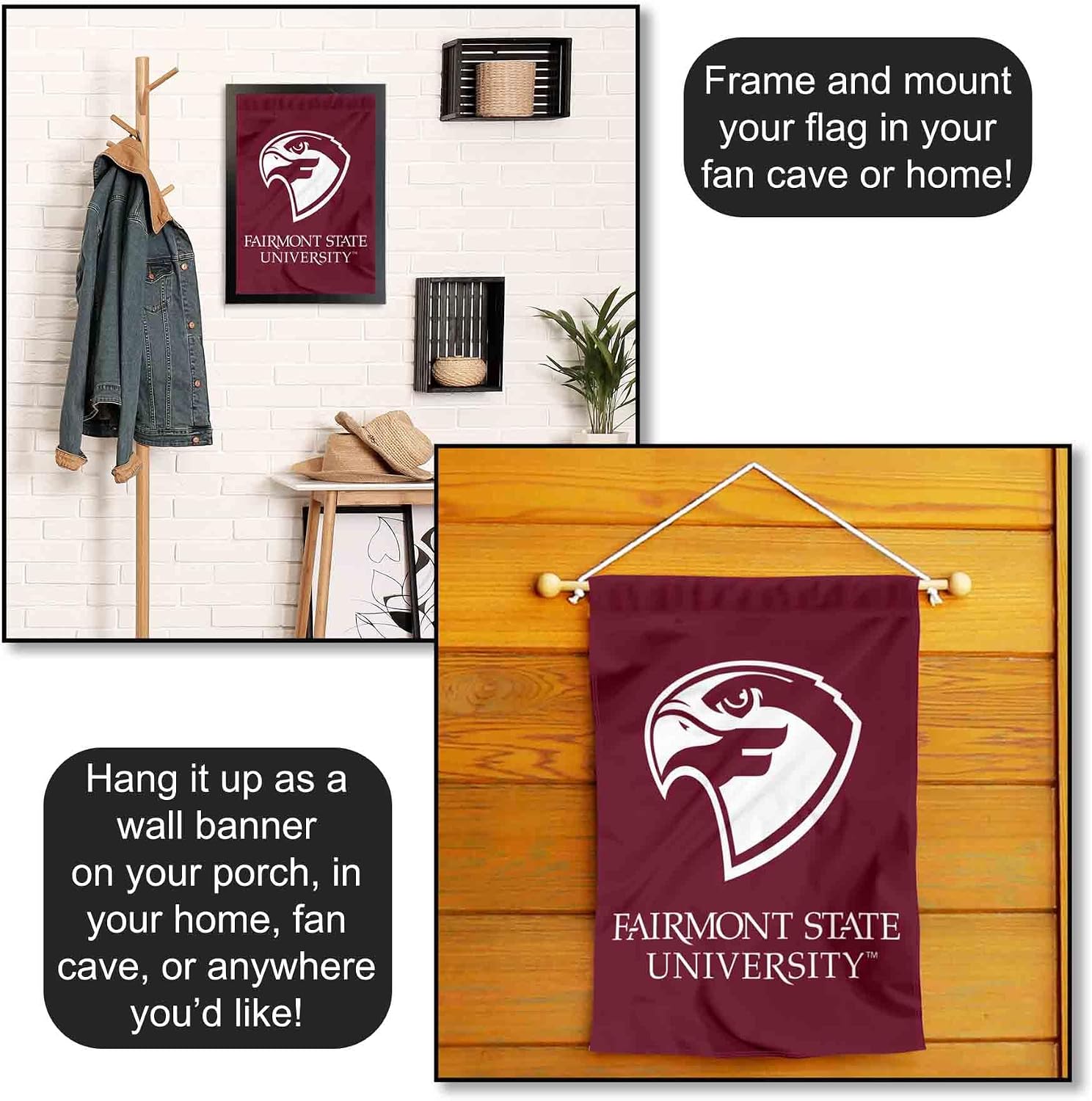 Fairmont State Fighting Falcons Garden Flag