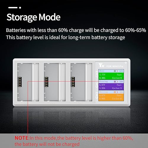 Miniatura 5 de Hanatora Cargador paralelo LCD con carga de almacenamiento,Descarga para batería DJI Mini 4 3 Pro,Hub de carga bidireccional,Carga rápida Tres