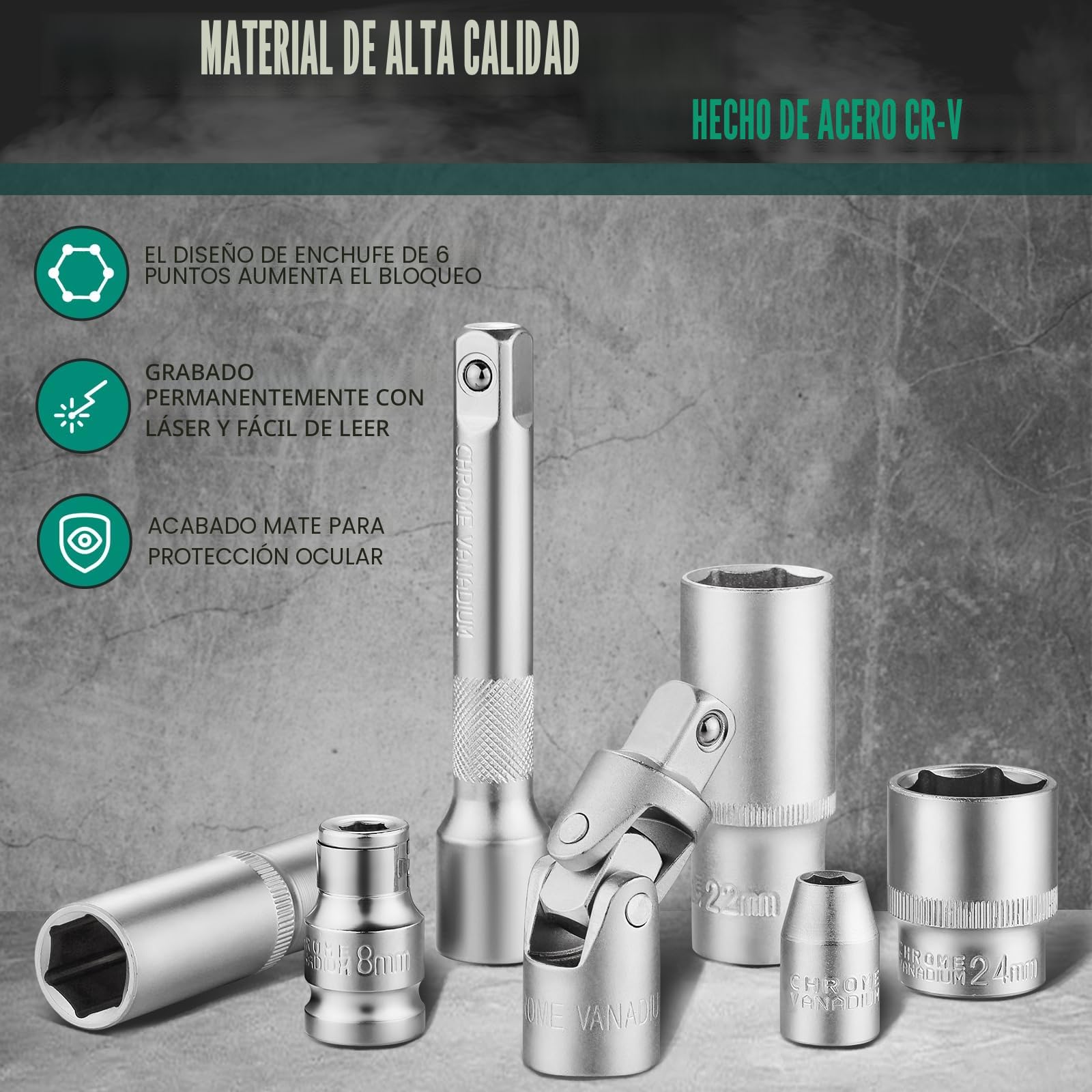 STANEW 219 Piezas Juego de Vasos Profesionales para Llaves Carraca, Llave de Carraca Reversible de 1/4", 3/8" y 1/2",Acero al Cr-V, Ideal para Bricolaje, Reparación o Trabajos Mecánicos