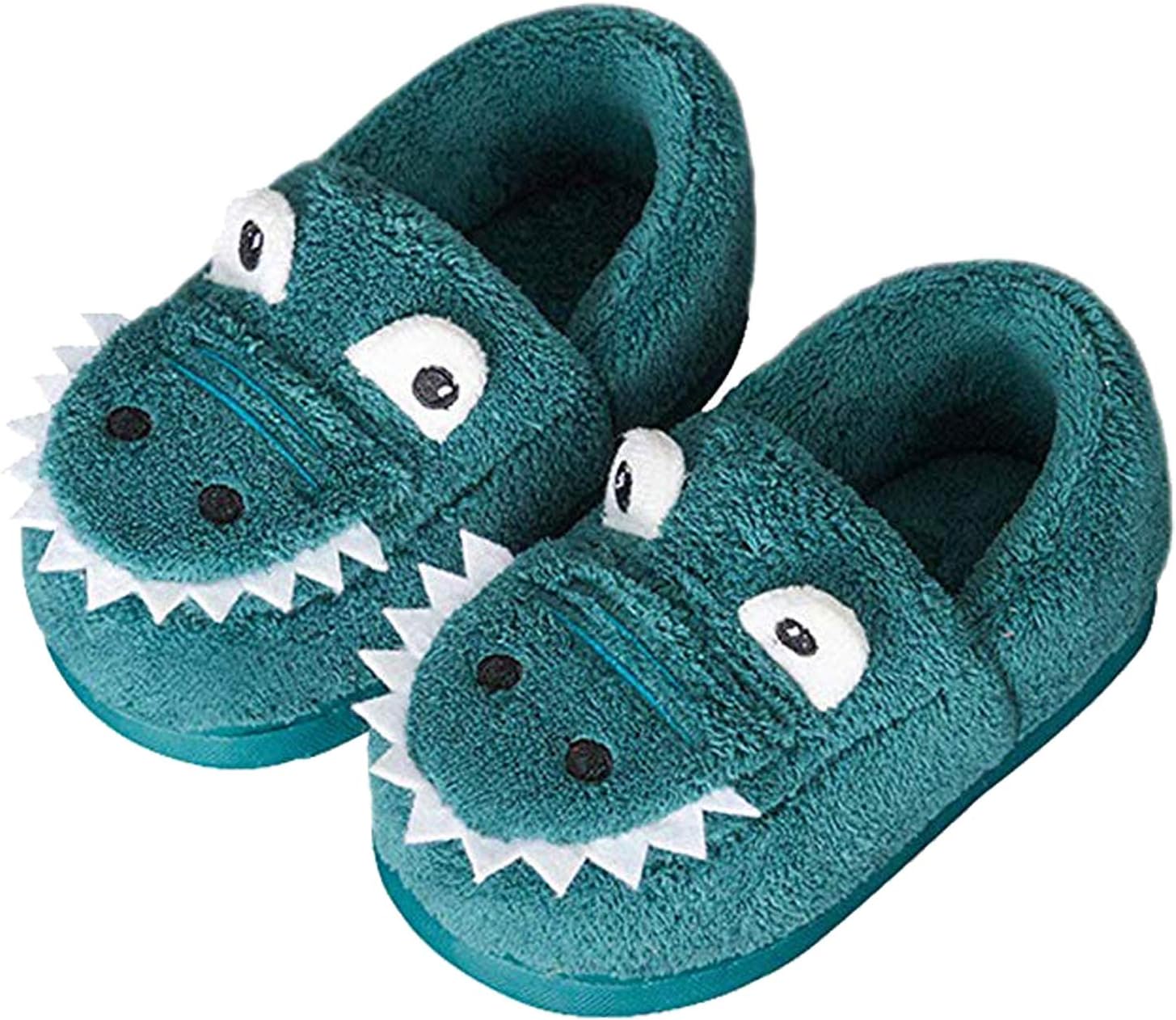 JACKSHIBOGirl Cute Home Slippers Kid Fur Lined Winter House Slippers Warm Indoor Slippers for Boys