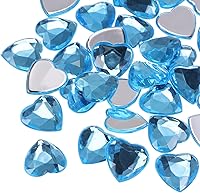 Vista 17 de MECCANIXITY 20 piezas de diamantes de imitación acrílicos de corazón de 0.98 pulgadas (0.984 in) con parte trasera plana, gemas de plástico