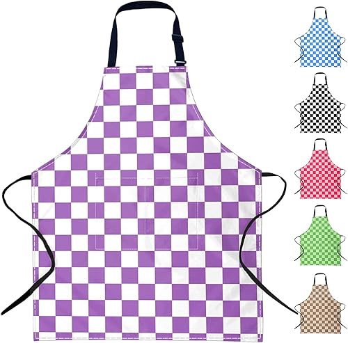Adjustable Neck Bib Apron with Pocket for Men Women, Waterproof Aprons Gifts for Kitchen Baking Chef Painting Gardening