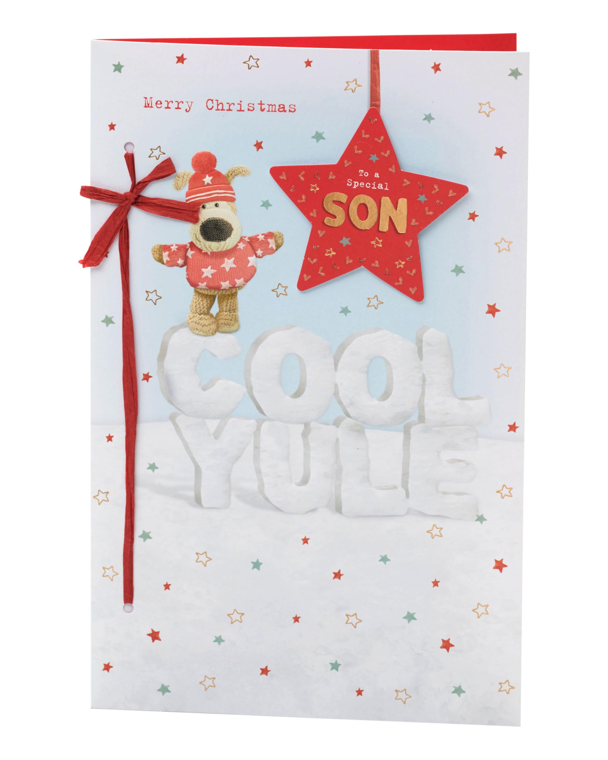 Boofle Weihnachtskarte Für Sohn – Mit 3D-Elementen, Goldfolie, 16,5x25,4 Cm, Inkl. Umschlag