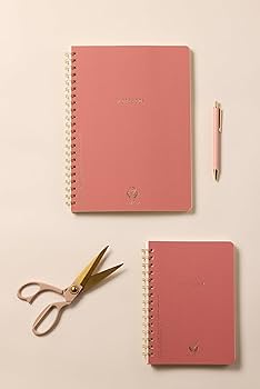 NonFictioN_ZzK　 Textured Paper Twin Wire Notebook - Medium Blue