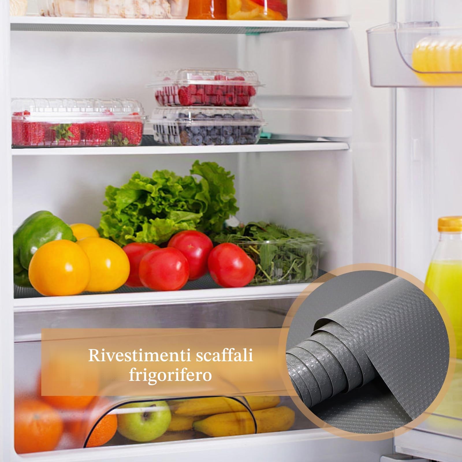 Rivestimento per ripiani 40 x 600 cm Tappetini per cassetti di mobili da cucina, Rivestimenti per cassetti in EVA non adesivo, antiscivolo e a prova di olio per mobili da cucina, credenze e dispense