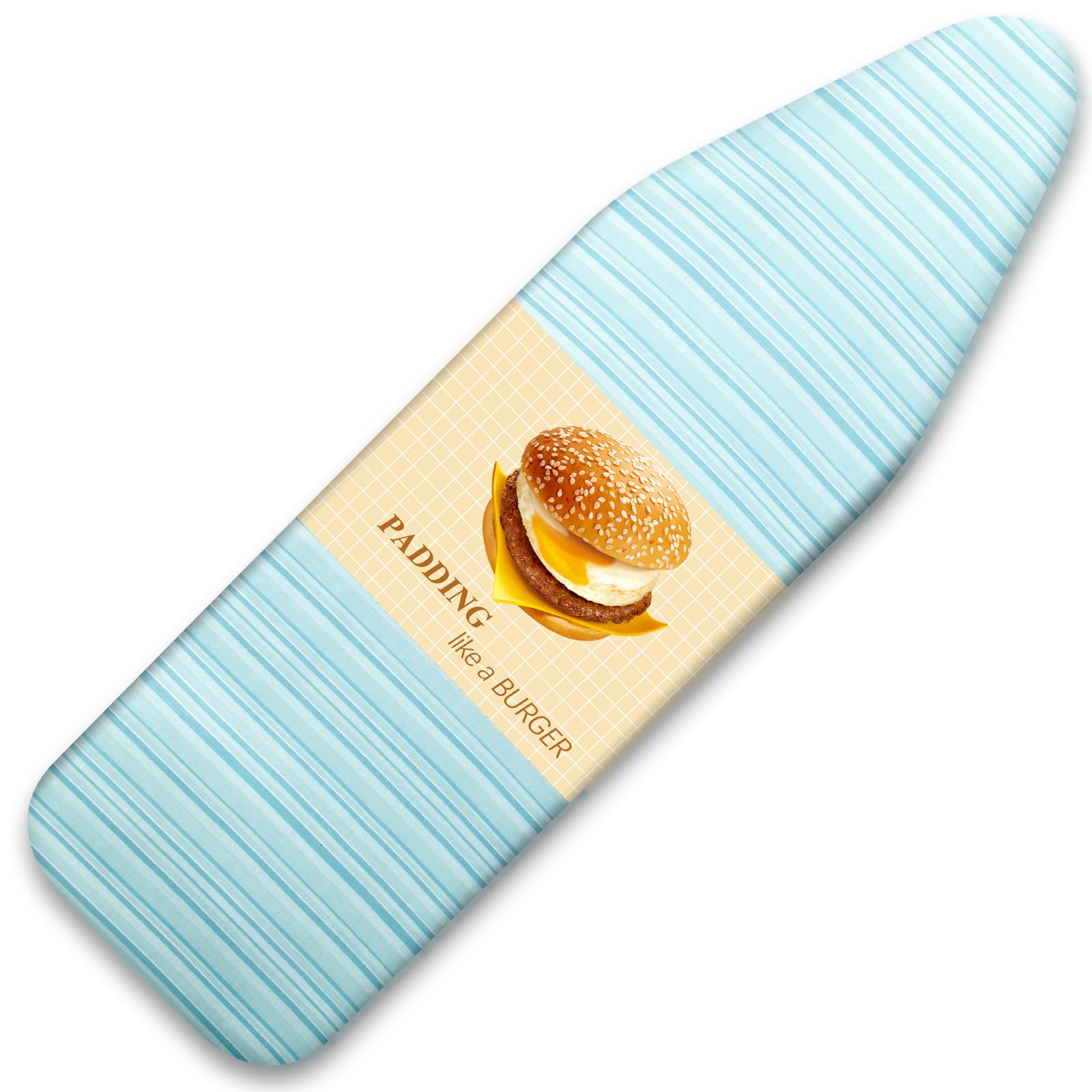 BNDX 18"x49" Ironing Board Cover for Mom – Green Stripes, Thick Padding with Bongee Cord &amp; Dual Buckles, Stain &amp; Scorch Resistant, Easy Installation