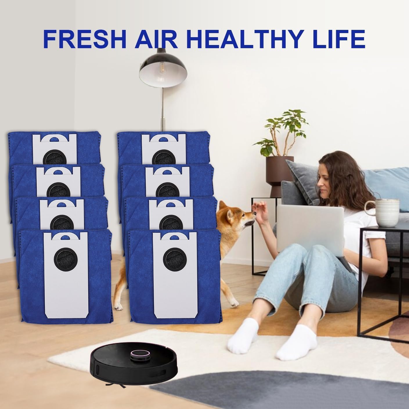 4.6L Dust Bags for BObsweep UltraVision & UltraVision Pet Self-Empty Robot Vacuum Cleaner - Replacement Parts Accessories Disposable Vacuum Bag - 12 Pack