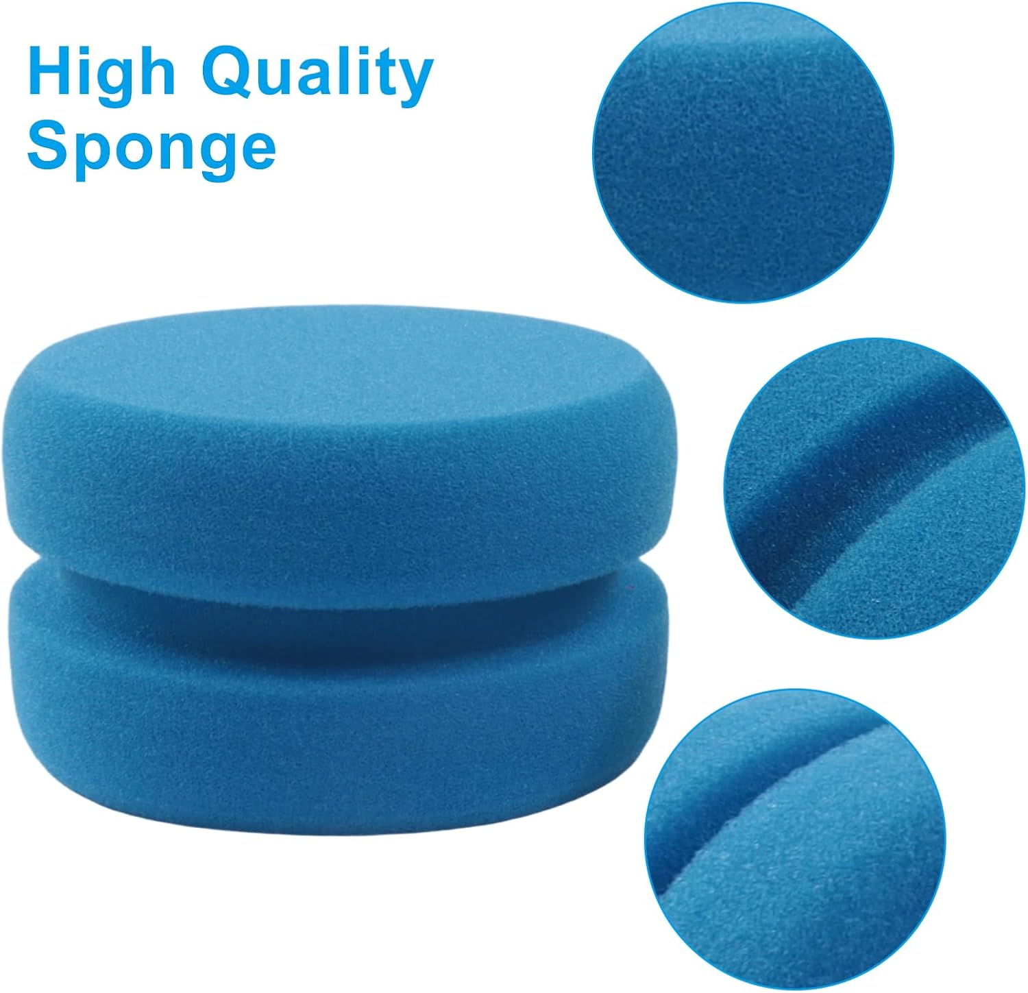 Jiozermi 6 Pack Paint Sponge Set, Sponge Applicator Detail Painting Sponge Double-Sided Round Sponge for Car Waxing Sponge, Wall Repair Sponge, Art Craft, Painting, Cleaning
