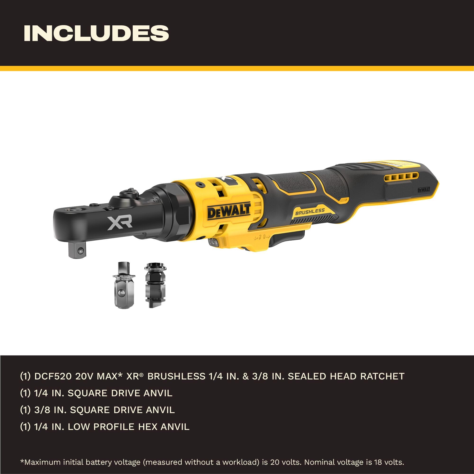 DEWALT 20V Brushless Ratchet - High Torque & Speed -2