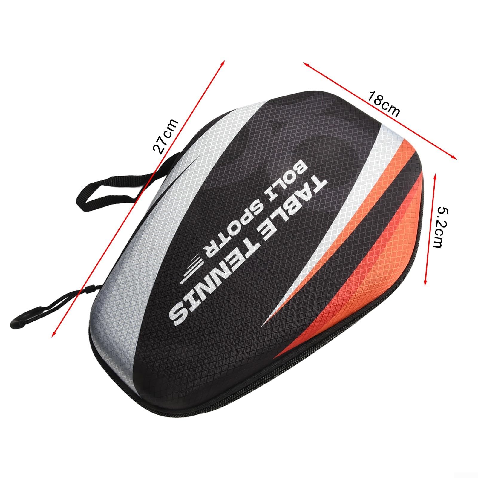 1 PZ Borsa per racchette da ping pong EVA Custodia rigida impermeabile con fascia elastica cinghia da polso per 2 pagaie e palline nero