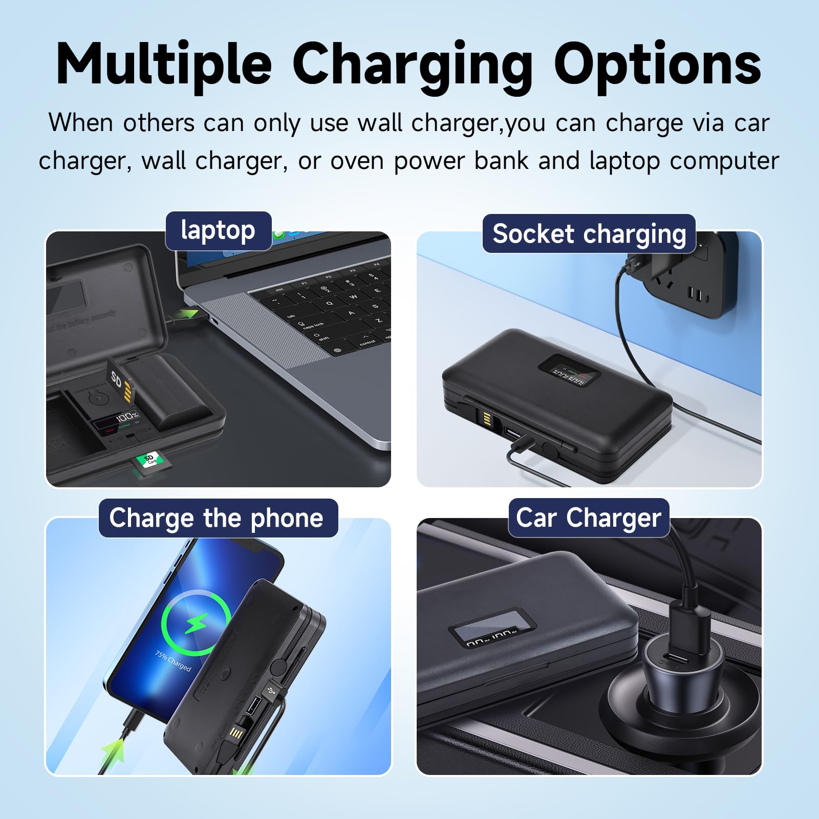 JYJZPB 2X LP-E6 LP-E6N Batterijen met Multifunctionele Batterijlader voor Canon EOS R, EOS R5, EOS 90D, EOS 60D, 70D, 80D, 5D II, 5D III, 5D Mark IV, 6D, 6D II, 7D, 7D JYJZPB 2X LP-E6 LP-E6N Batterijen met Multifunctionele Batterijlader voor Canon EOS R, EOS R5, EOS 90D, EOS 60D, 70D, 80D, 5D II, 5D III, 5D Mark IV, 6D, 6D II, 7D, 7D
