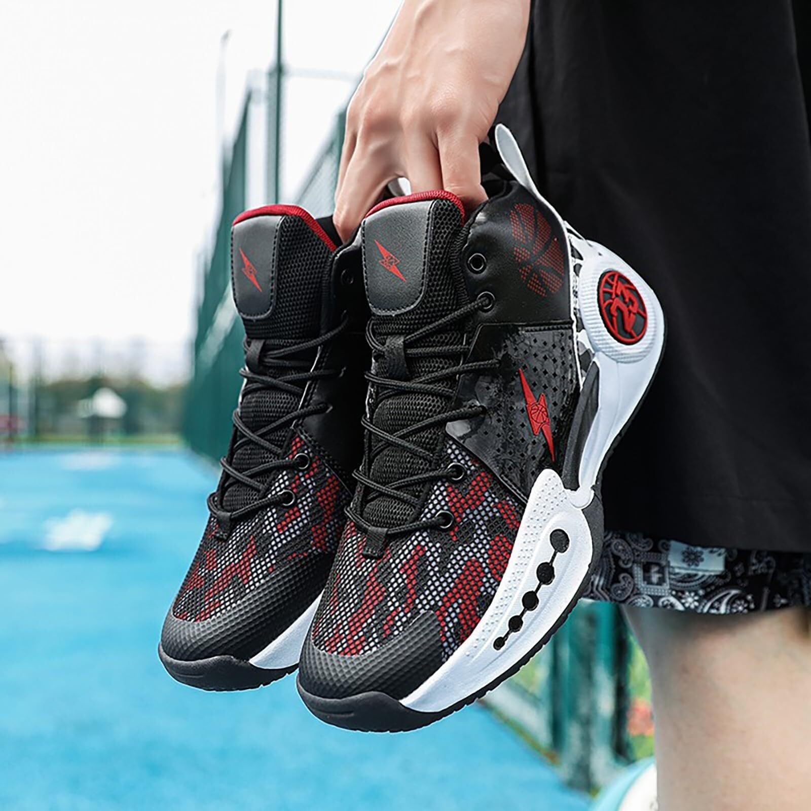 Genérico Zapatillas de Baloncesto for Hombre Transpirables, Antideslizantes, Resistentes al Desgaste, con Agarre y Rebote, Botas Entrenamiento for Deportes Aire Libre Zapatos para Caminar