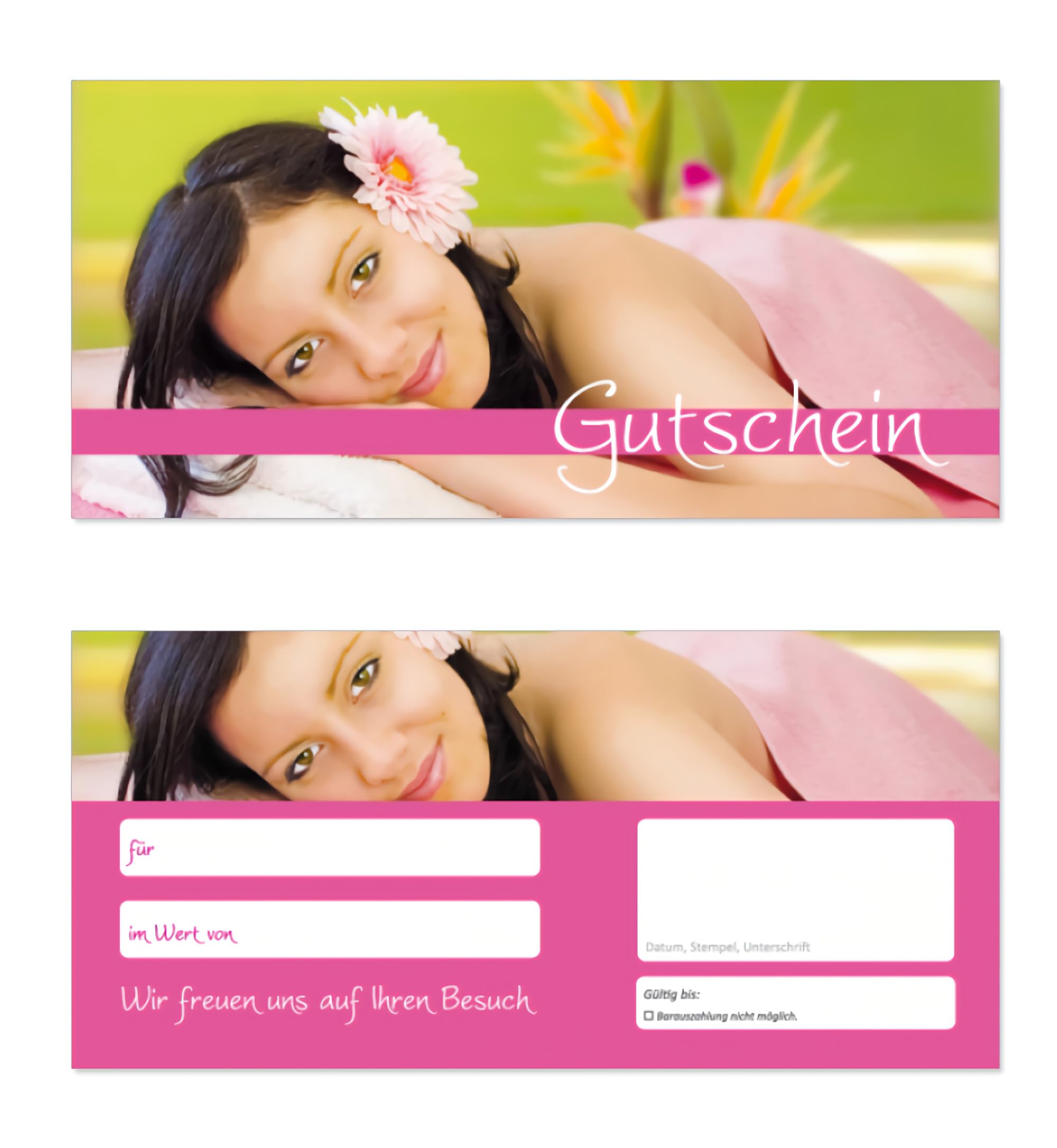 Gutscheine - Gutscheinkarten - Geschenkgutscheine für Bereiche wie Wellness, Erholung, Entspannung oder Kosmetik und Reisen (GUT-630) (200)