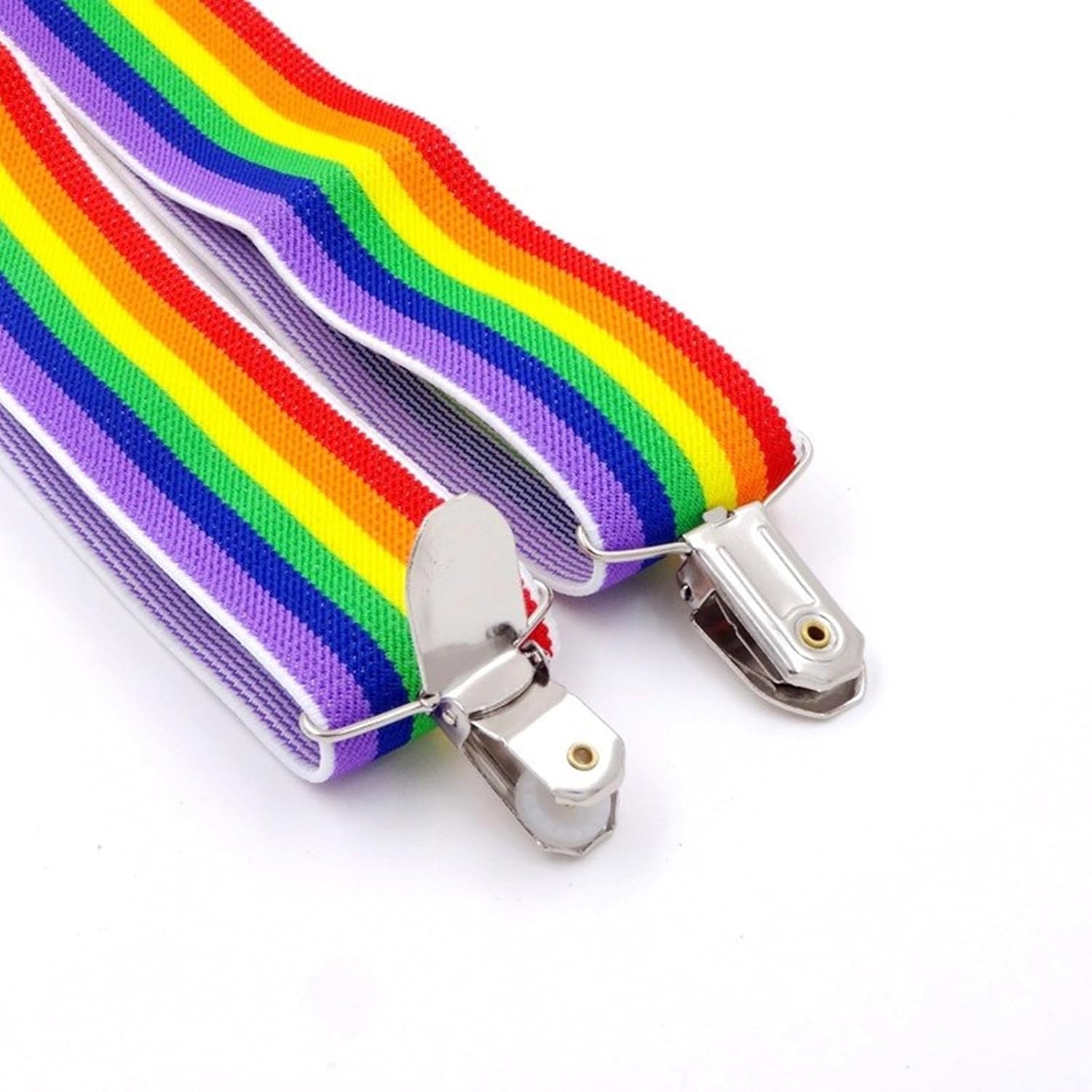 Rainbow Y Shape and Bowtie Set Adjustable Length Suspenders with Bowtie 3 Clip