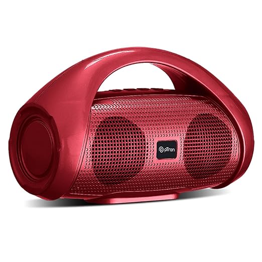 pTron Fusion Go 10W Portable Bluetooth Speaker with 6Hrs Playtime, Immersive Sound, Auto-TWS Function, Supports BT/USB/SD Card/AUX Playback & Lightweight (Red)