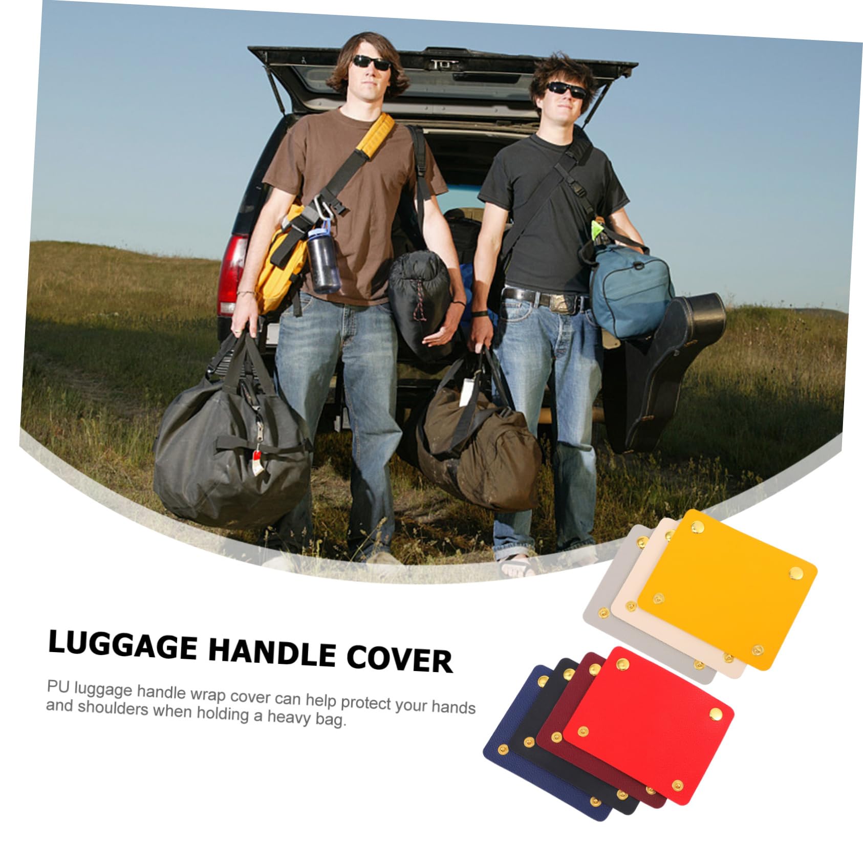 SHINEOFI 2 Set Coperture Pelle Per Maniglie Bagagli Accessorio Per Valigia Comfort Durante Design Per Borse E Valigie 7 Pezzi*2