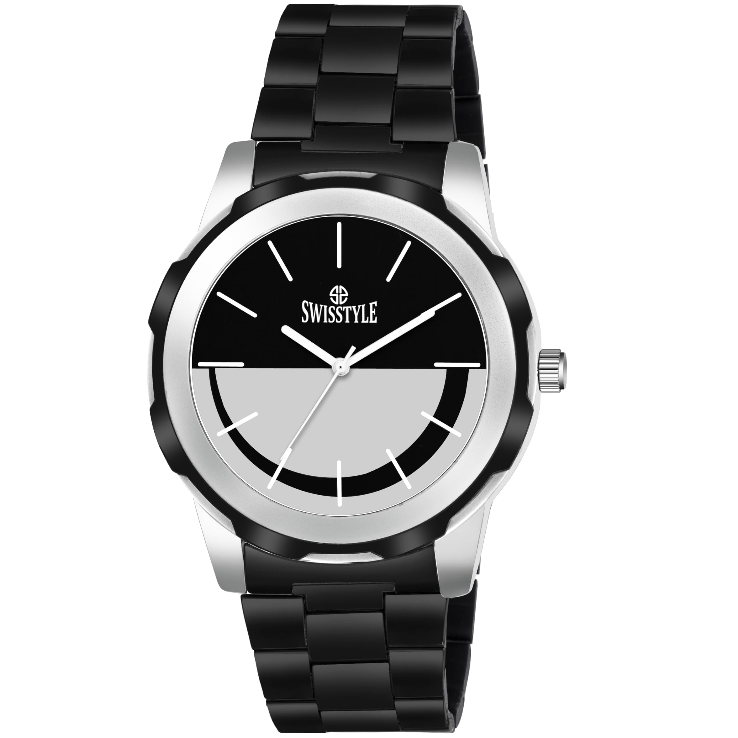 SWISSTYLE Black Analogue Dial Chain Watch for Men (Black) (B0CVXS1DSP) Amazon Price History, Amazon Price Tracker