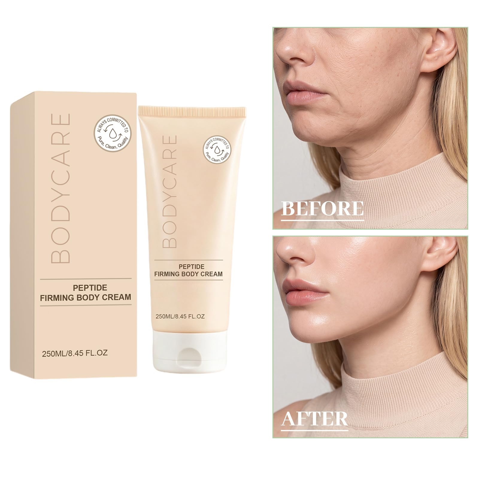 Peptid - Crema per il corpo rassodante, idratante, confezione da 3