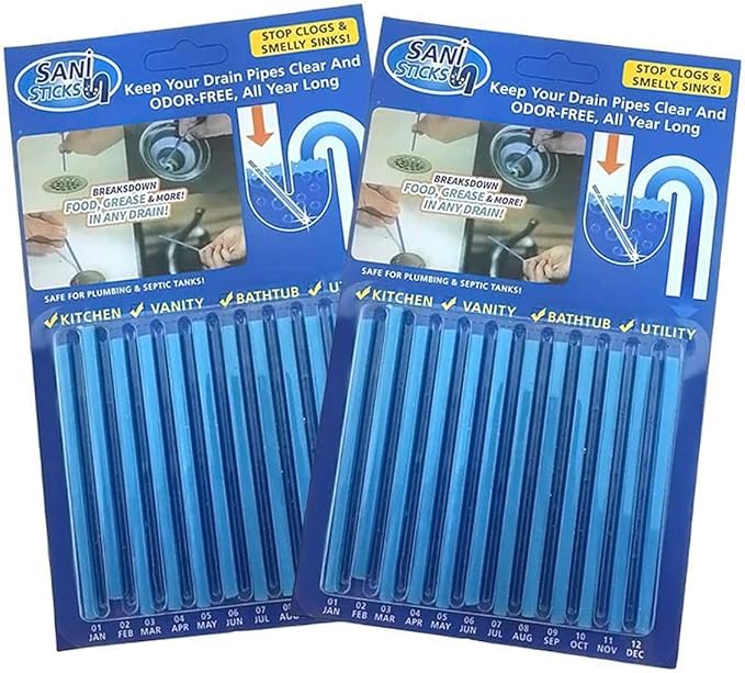 Drain Cleaner Sticks,Sink Deodorizer (24 Pcs) Keeps Drains and Pipes
