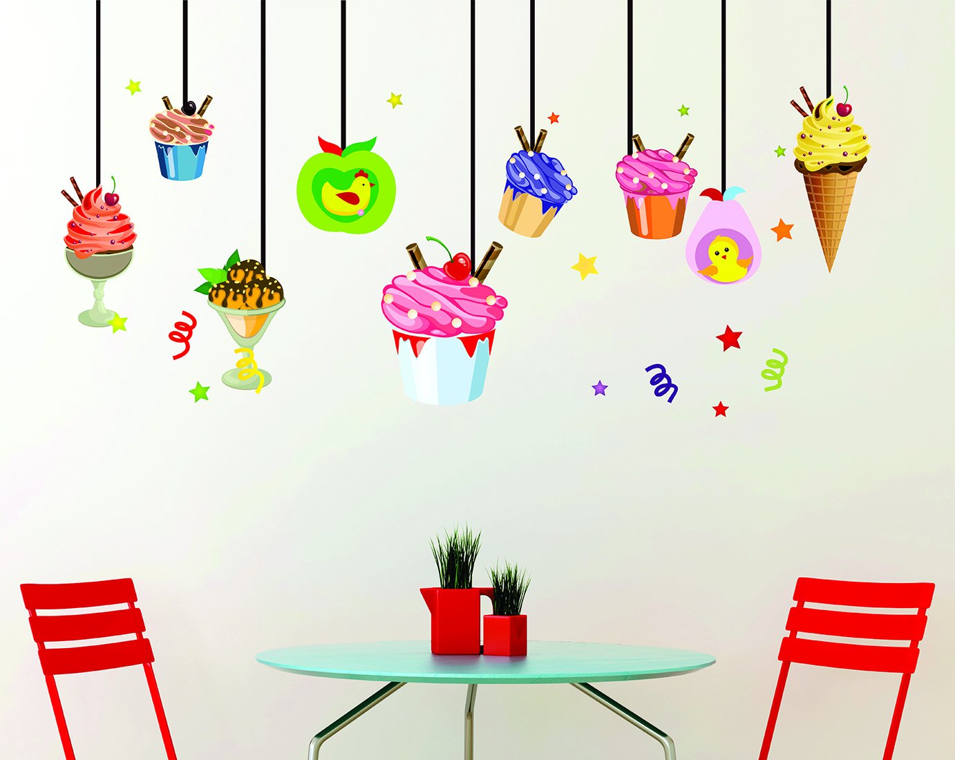 Wallstick Cup Cakes wallstickers (Vinyl 120 cm x 60 cm)-image-30