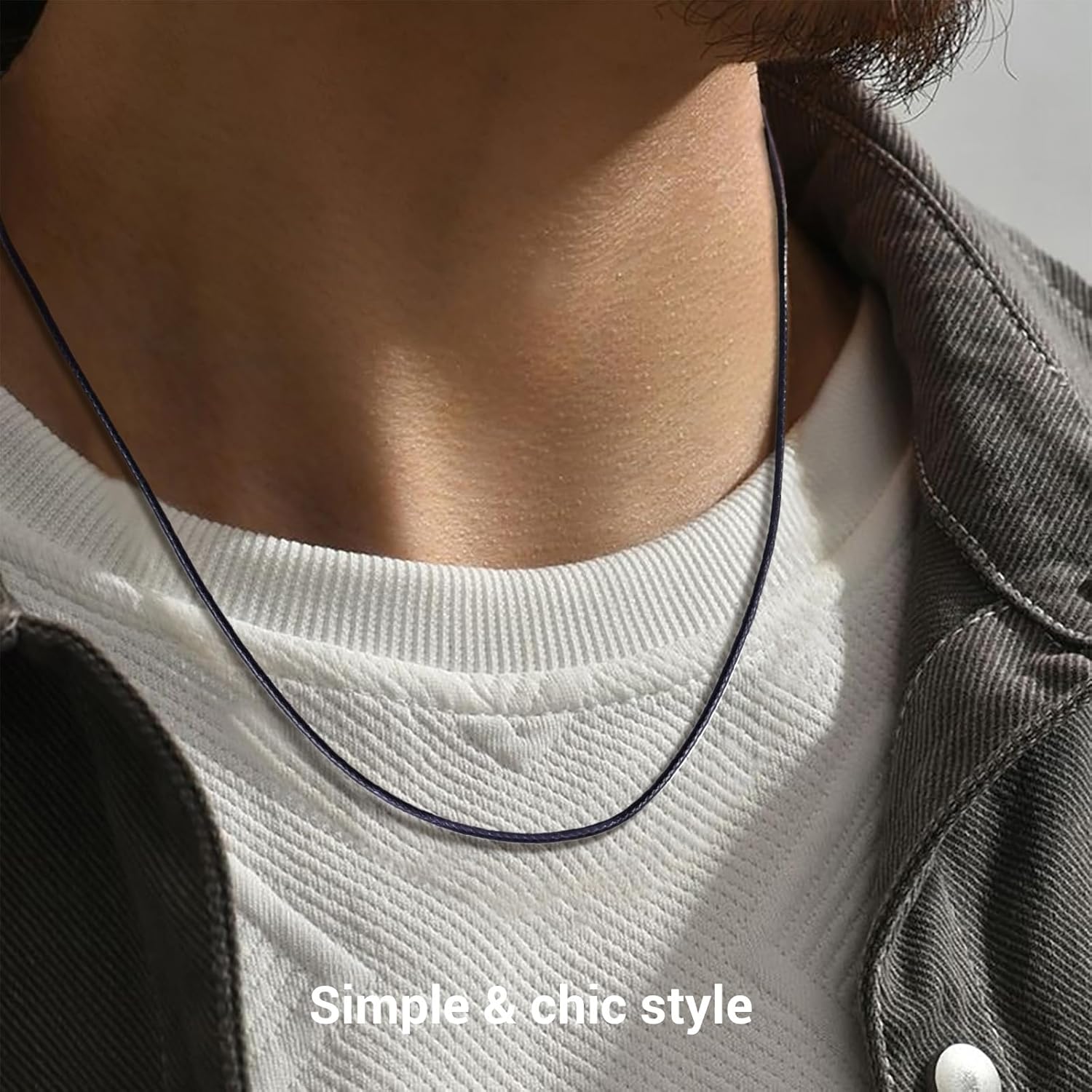 Leather Necklace Cord with Stainless Steel Clasp, Black/Brown Color Waterproof Wax Rope Chain 2mm 3mm Wide Braided Cord String Necklaces for Men Women 16"-30" - Image 4