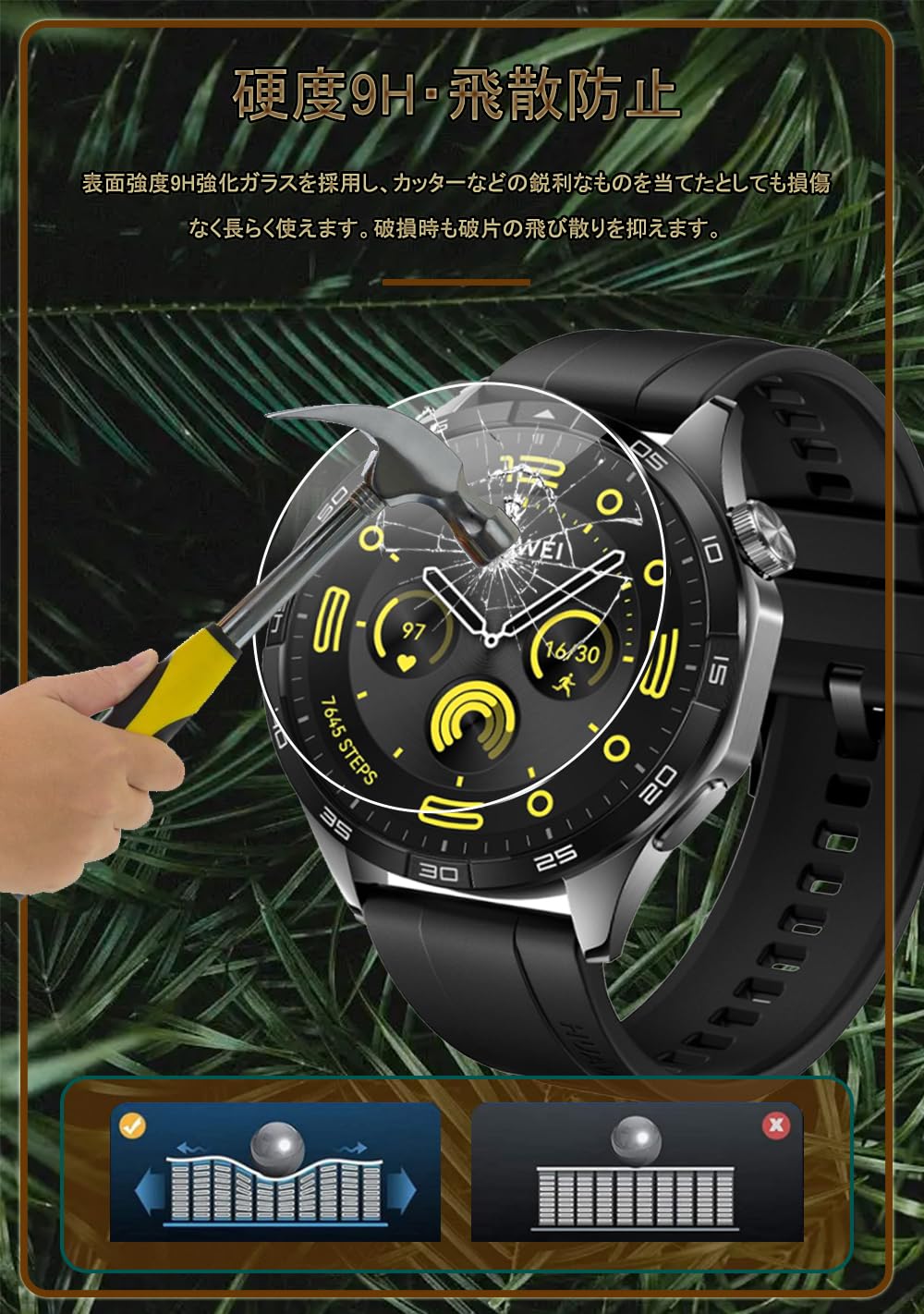Amazon.co.jp: HUAWEI [2枚入り] HUAWEI WATCH GT4 46mm 用 ガラス