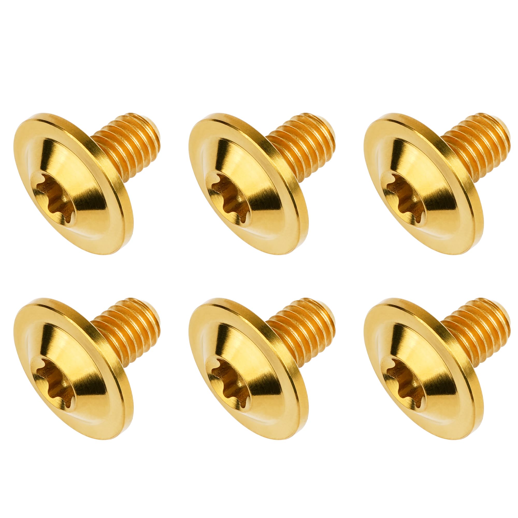 DWAMMEBRS Bolt M6x10 15 20mm Torx Head Screw For Bike Brake Lever Stem Parts Fasteners Pack Of 6(Gold,M6x10mm)