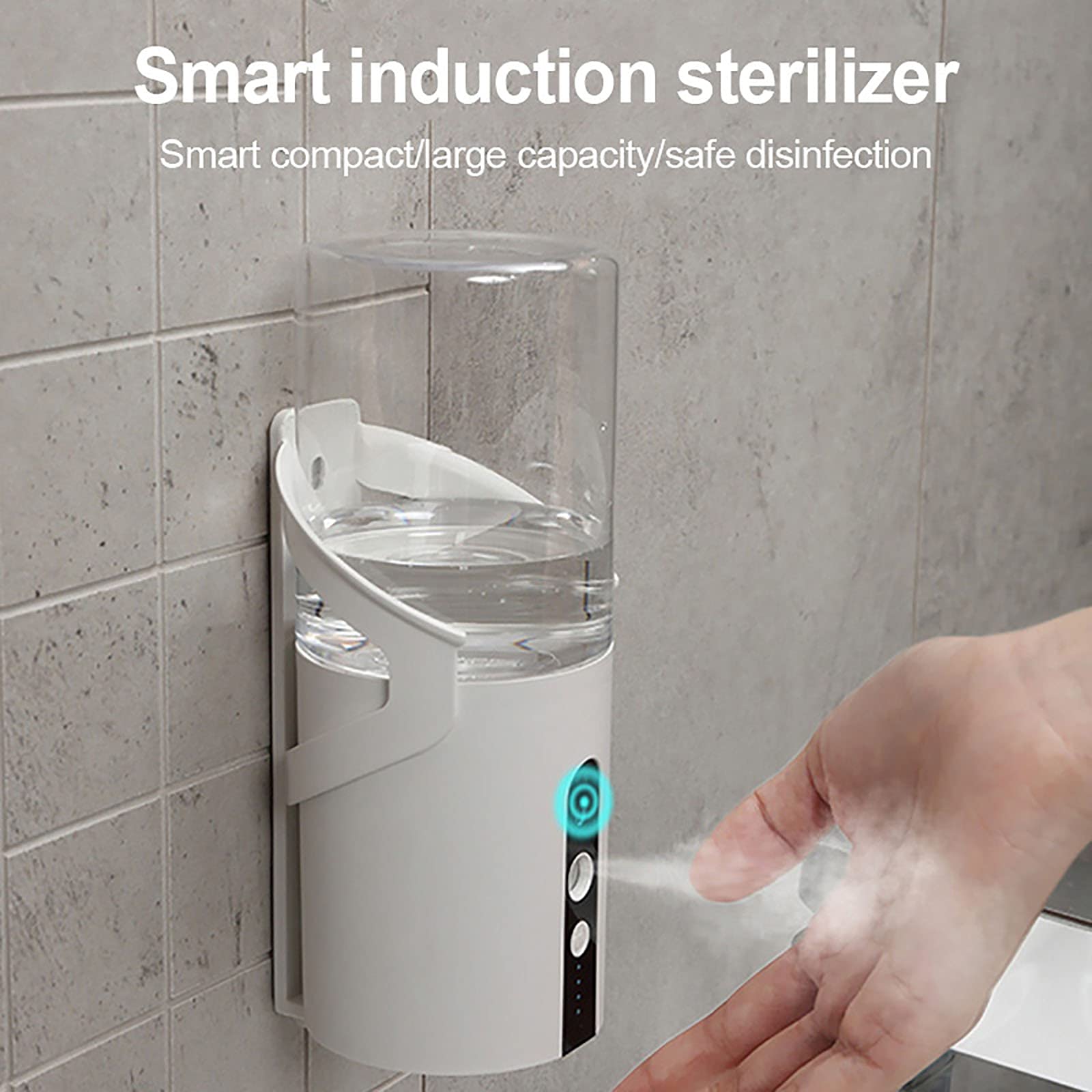 Sterilizzatore Spray a Induzione Intelligente da Appendere alla Parete Sensore Automatico per la Disinfezione Dell'alcol a Infrarossi con Sapone per Le Mani 320 Ml
