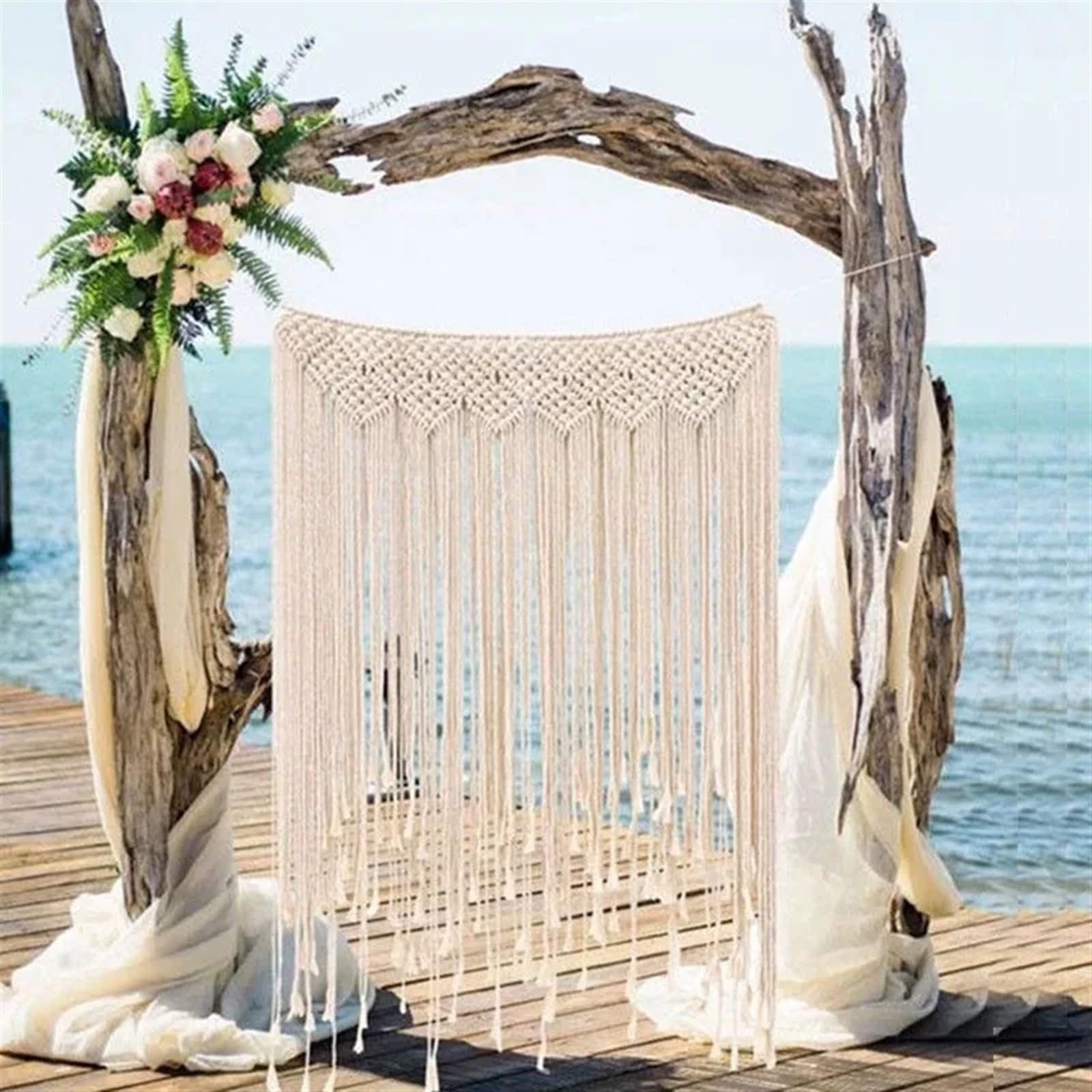 DFGBAPKBL 100 * 115cm Hand Woven Macrame Tapisserie Wandbehang Fenster Tür Vorhänge Hochzeit Hintergrund Home Dekoration Für die Dekoration von Wänden(50CMx65CM)